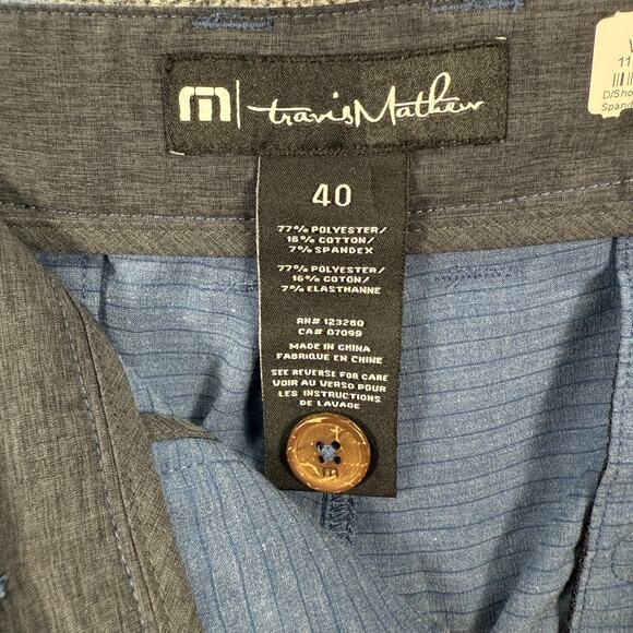 Travis Mathew Golf Shorts Men's 40 Blue Stretch Activewear Preppy Outdoors - Picture 7 of 10